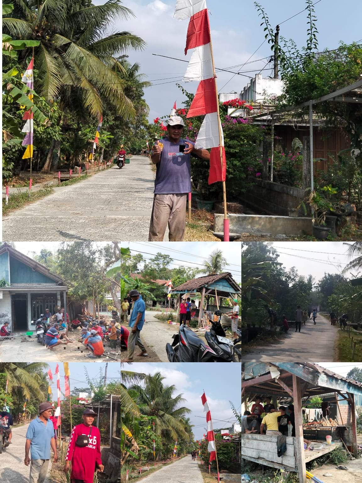 WARGA DUSUN CIBUAYA PASANG PATOK SAMBUT HUT 81 RI